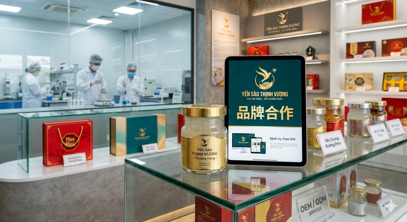 Dịch vụ OEM/ODM sản xuất yến hũ thương hiệu riêng cho đối tác Trung Quốc