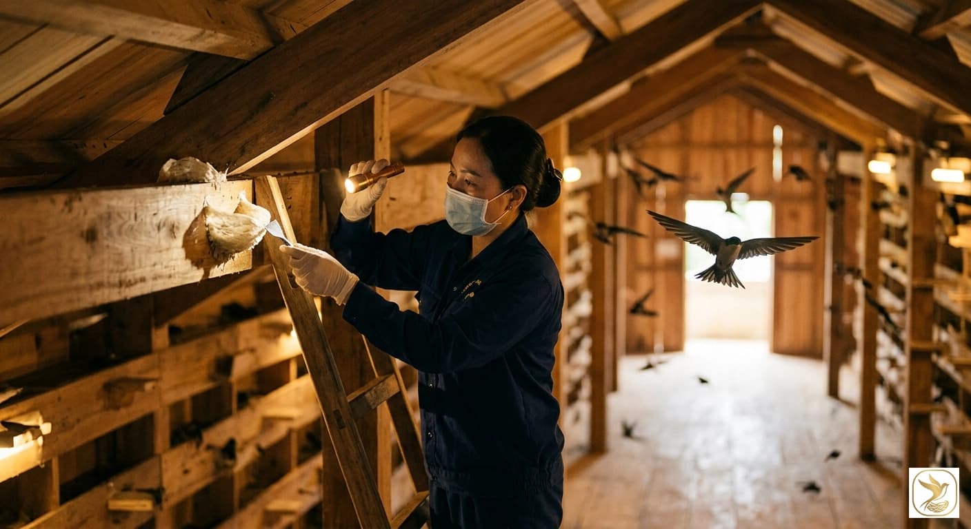 Quy trình thu hoạch yến nhân đạo: Lấy tổ nhưng không hại chim